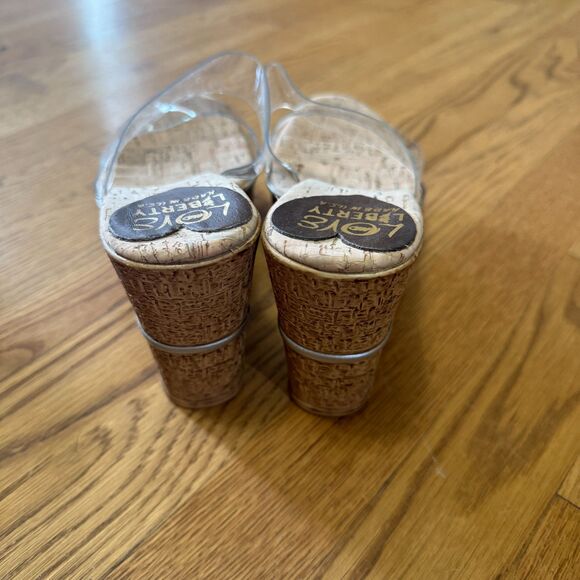 Love and Liberty‎ Womens Size 8 Cork Wedge Sandals - Picture 3 of 5